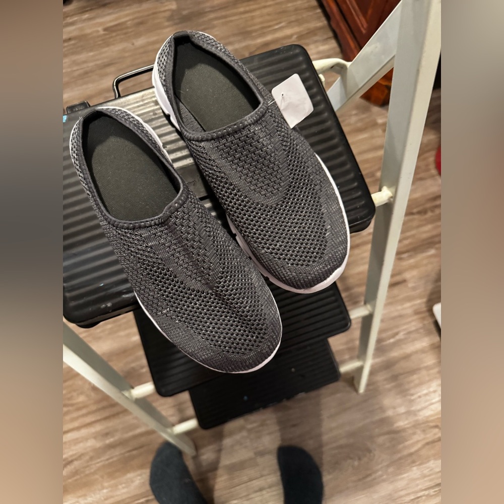 Macy's Gray Mesh Slip-On Loafers
